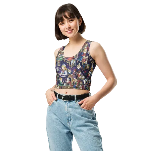 Wonderland Tableau on a Crop Top