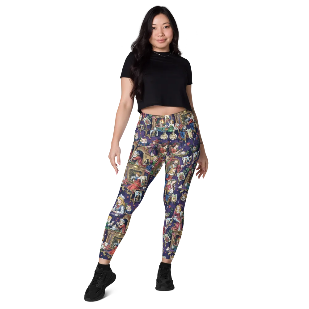 Wonderland Tableau on Leggings with Pockets — Front