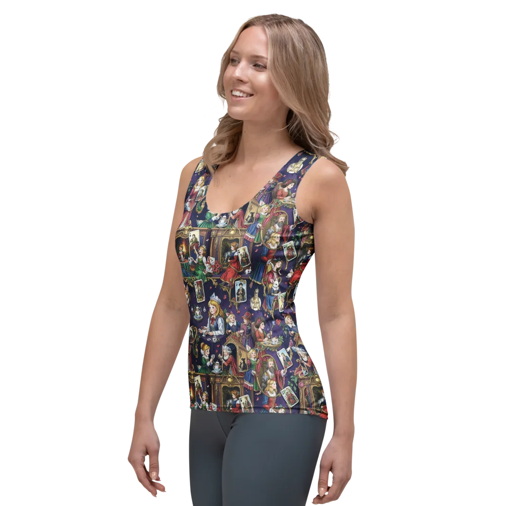 Wonderland Tableau on Women's Tank Top — Left Front