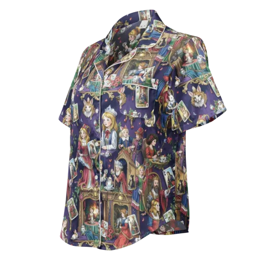 Wonderland Tableau on a Women's Short Sleeve Pajama Top