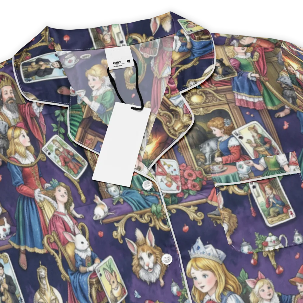 Wonderland Tableau on Women's Short Sleeve Pajama Top — Product details