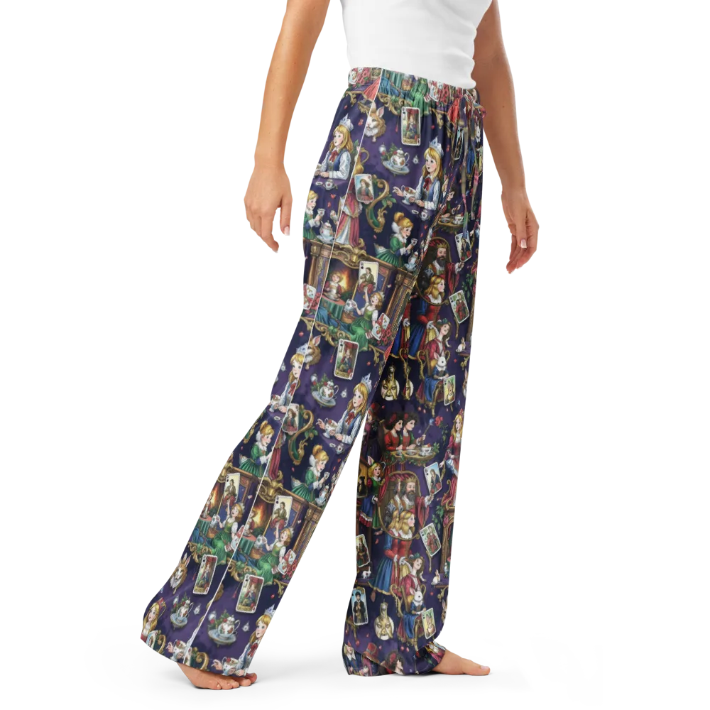 Wonderland Tableau on Women's Pajama Pants — Right Front