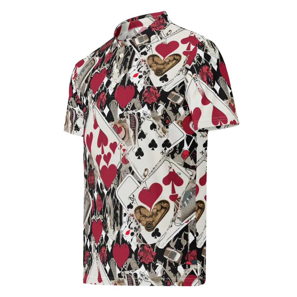 Velvet Gambit on Men's Slim Fit Polo Shirt — Left Front