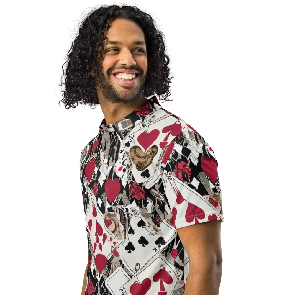 Velvet Gambit on Men's Slim Fit Polo Shirt — Left Front
