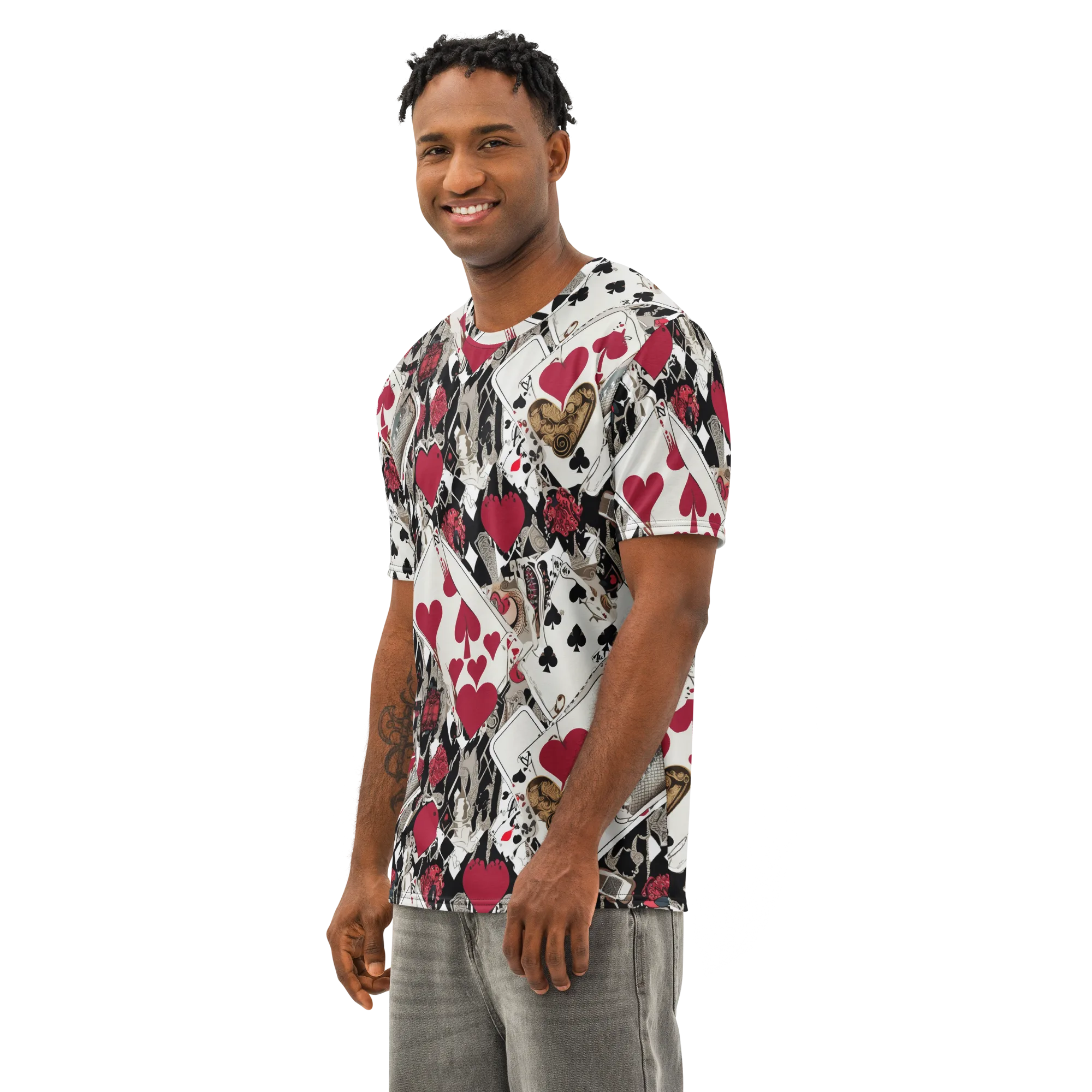 Velvet Gambit on Men's Cotton Crew Neck T-Shirt — Left Front