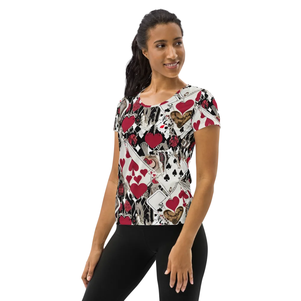 Velvet Gambit on Women's Athletic T-Shirt — Left