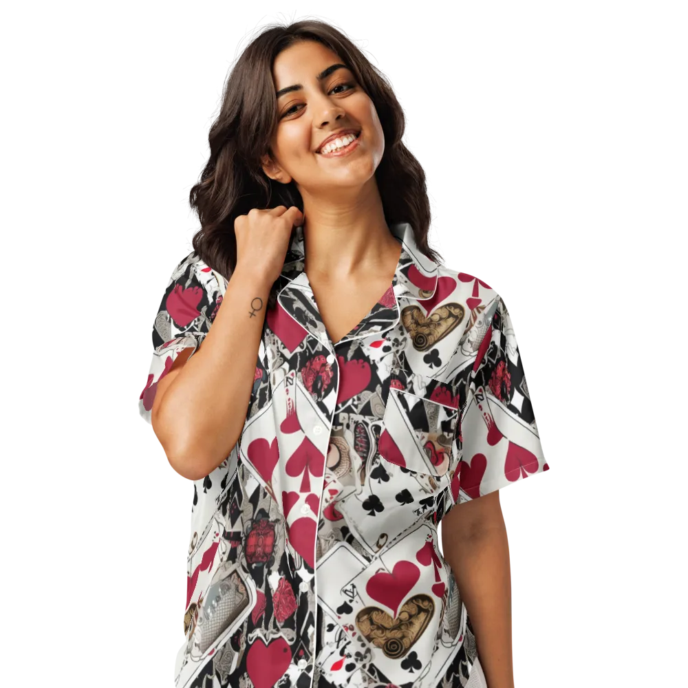 Velvet Gambit on Women's Short Sleeve Pajama Top — Front