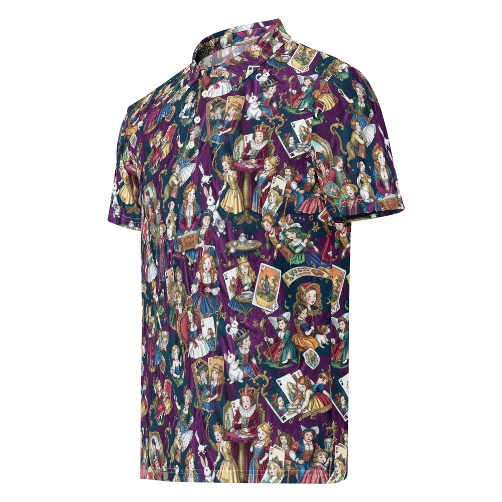 Wonderland Court on Men's Slim Fit Polo Shirt — Left Front