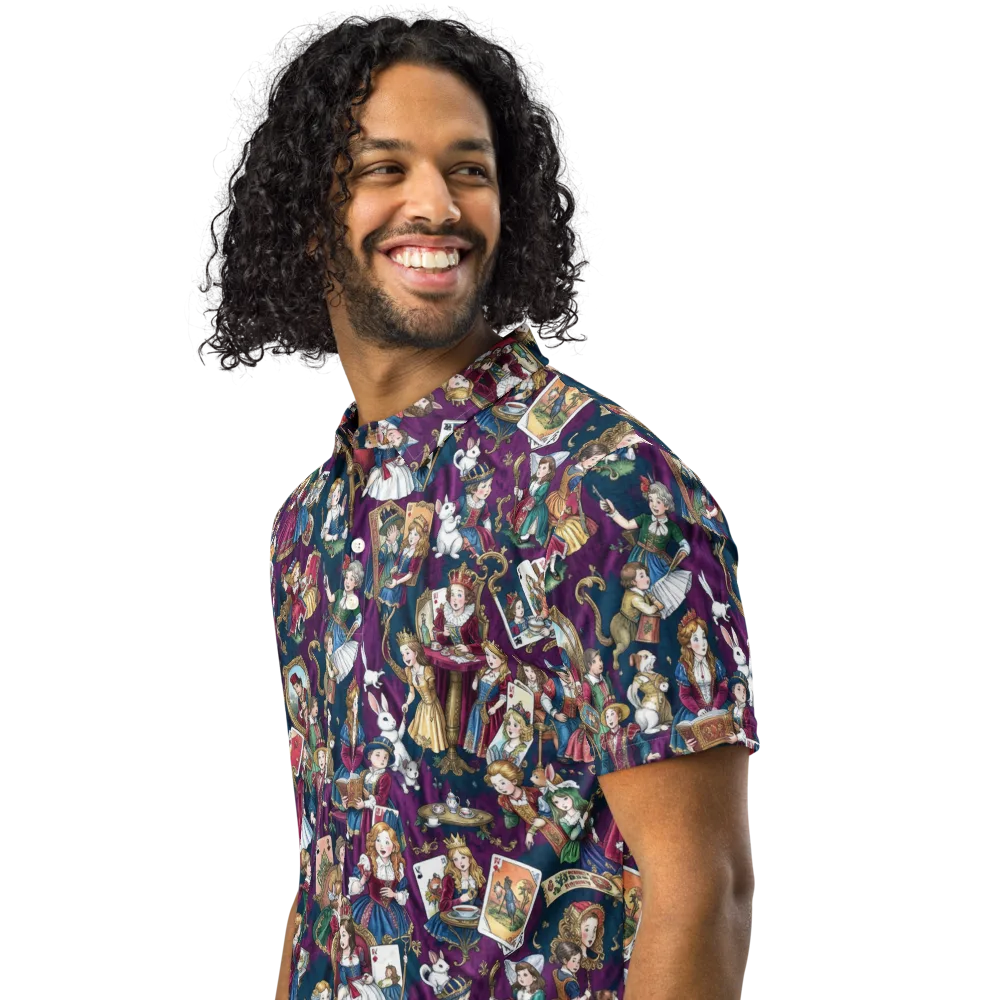 Wonderland Court on Men's Slim Fit Polo Shirt — Left Front