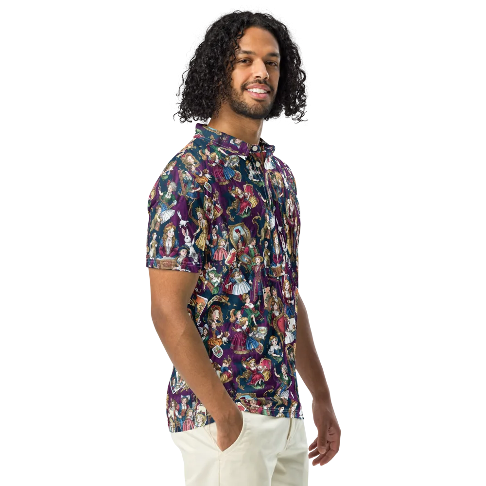 Wonderland Court on Men's Slim Fit Polo Shirt — Right Front