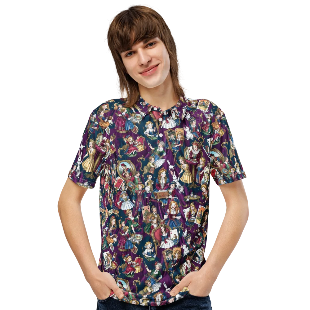 Wonderland Court on Men's Slim Fit Polo Shirt — Front