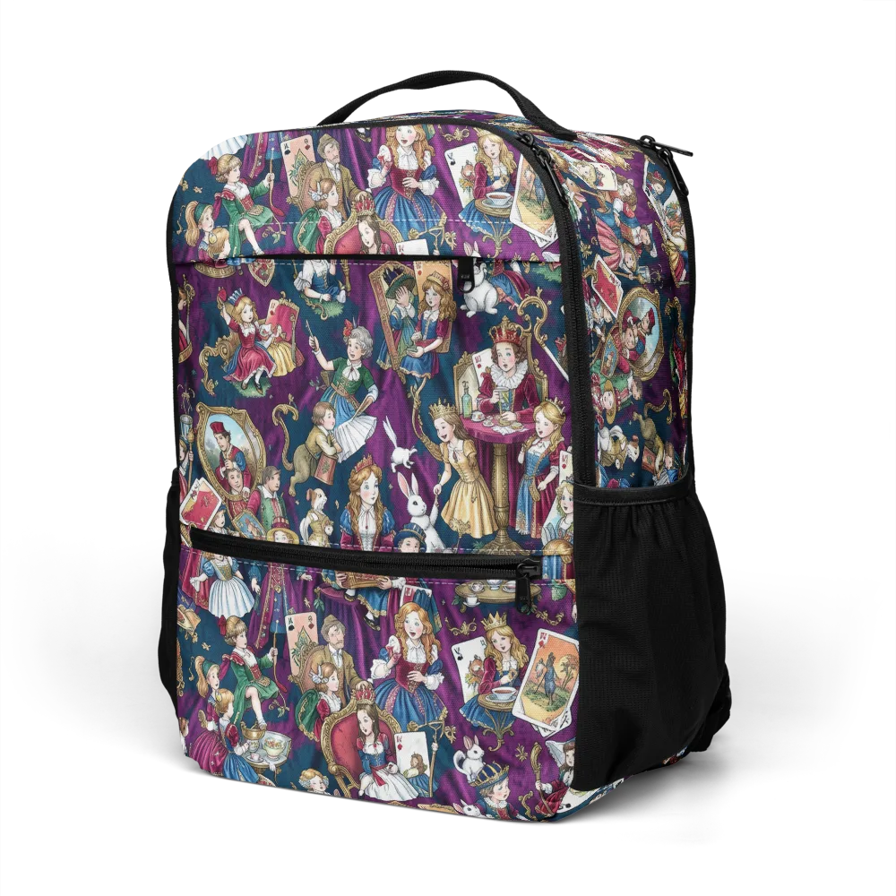Wonderland Court on Utility Backpack — Left Front