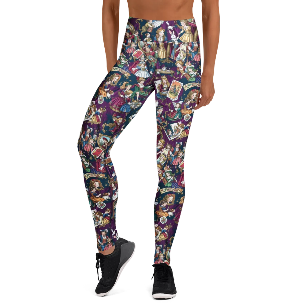 Wonderland Court on Yoga Leggings — Front