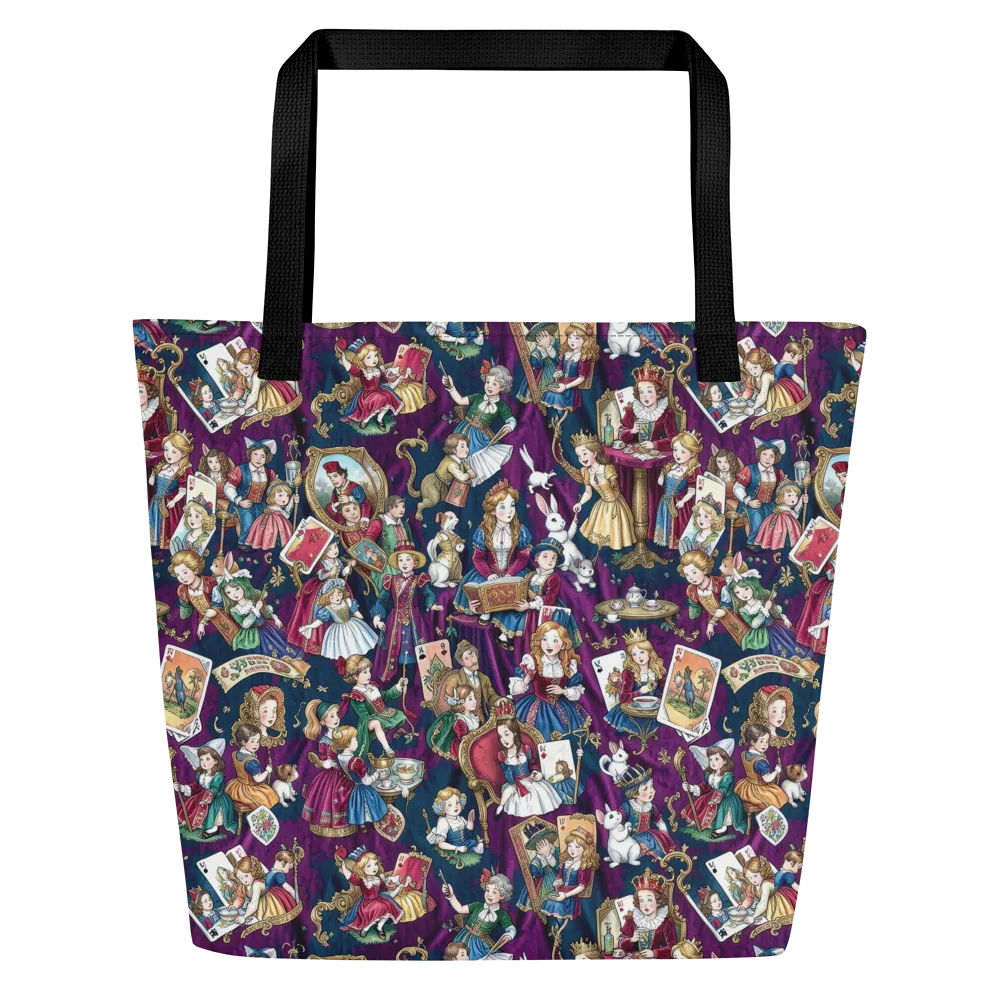 Wonderland Court on Large Tote Bag W/ Pocket — Front
