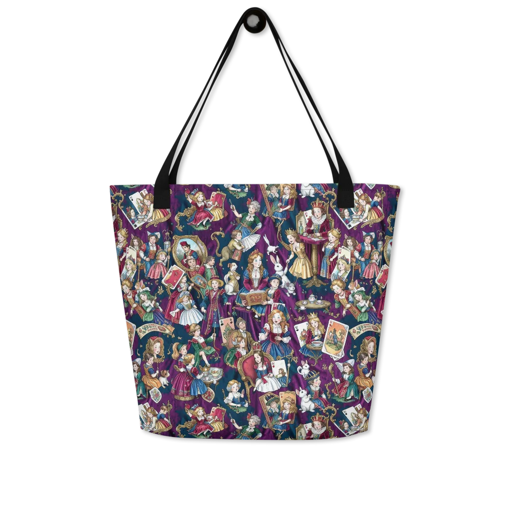 Wonderland Court on Large Tote Bag W/ Pocket — Front