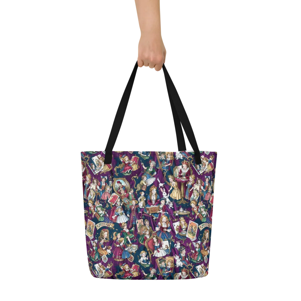 Wonderland Court on Large Tote Bag W/ Pocket — Front