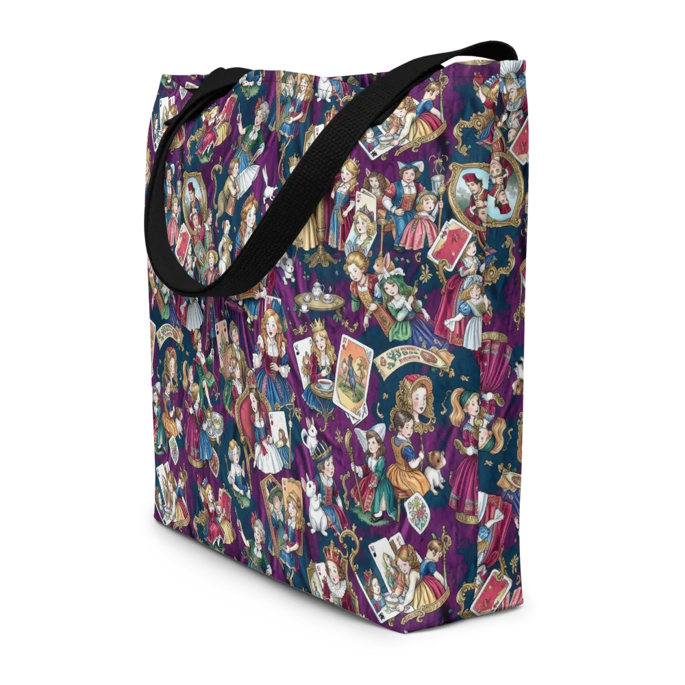 Wonderland Court on Large Tote Bag W/ Pocket — Front