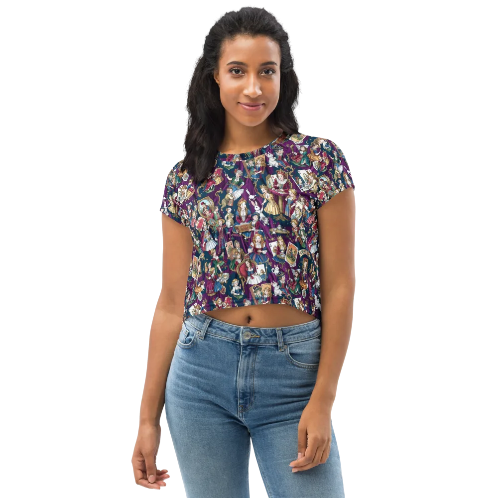 Wonderland Court on Crop Tee — Front