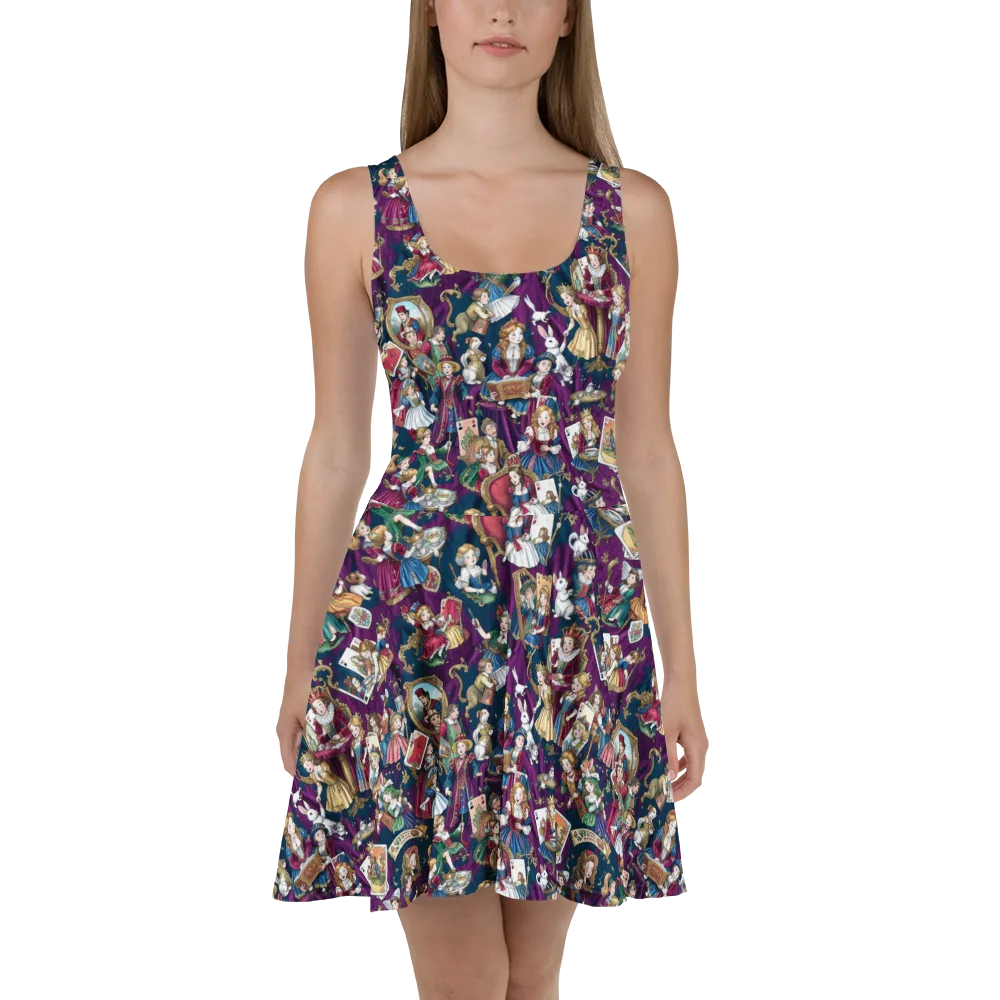Wonderland Court on Skater Dress — Front