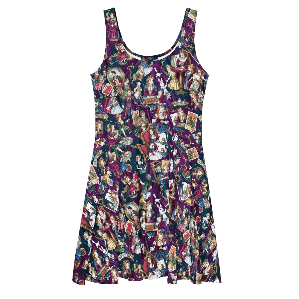 Wonderland Court on Skater Dress — Front