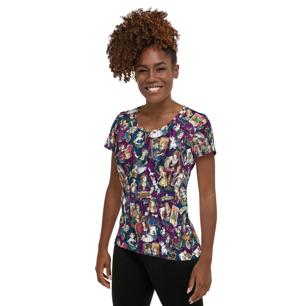 Wonderland Court on Women's Athletic T-Shirt — Left
