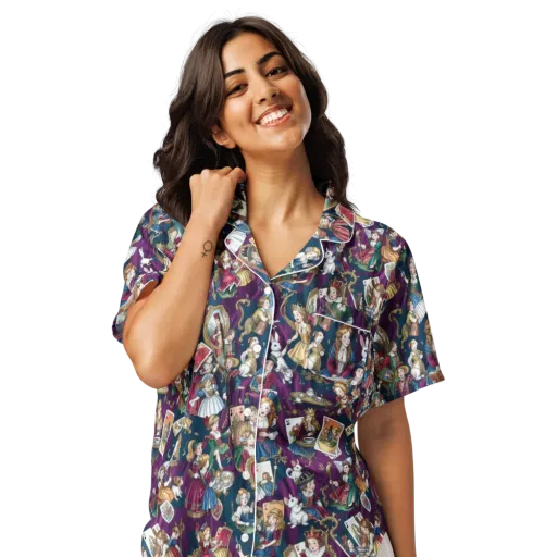 Wonderland Court on a Women's Short Sleeve Pajama Top