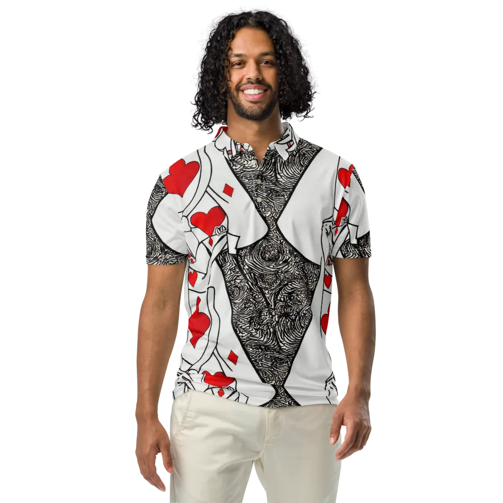 Heartbreak Hourglass on Men's Slim Fit Polo Shirt — Front