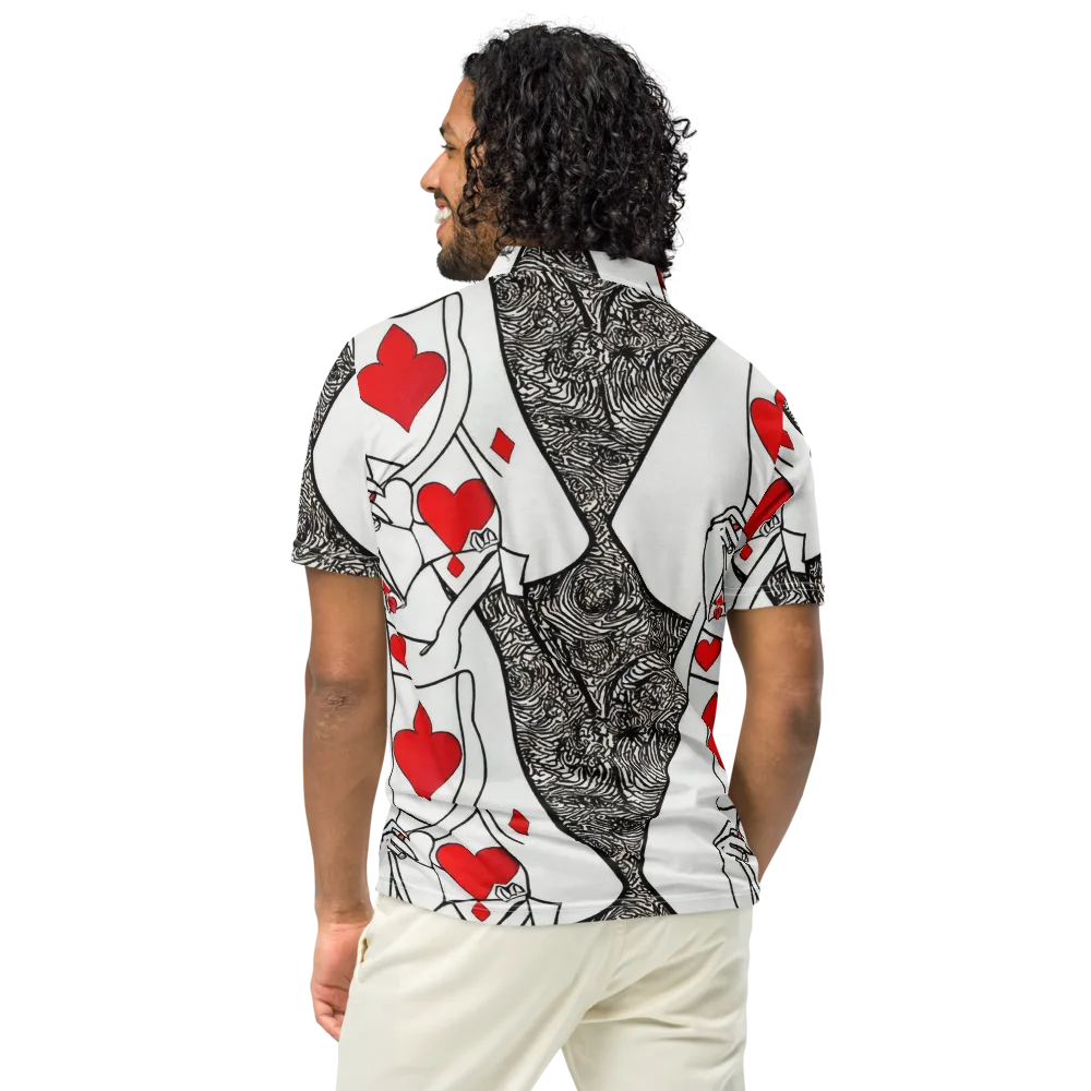 Heartbreak Hourglass on Men's Slim Fit Polo Shirt — Back