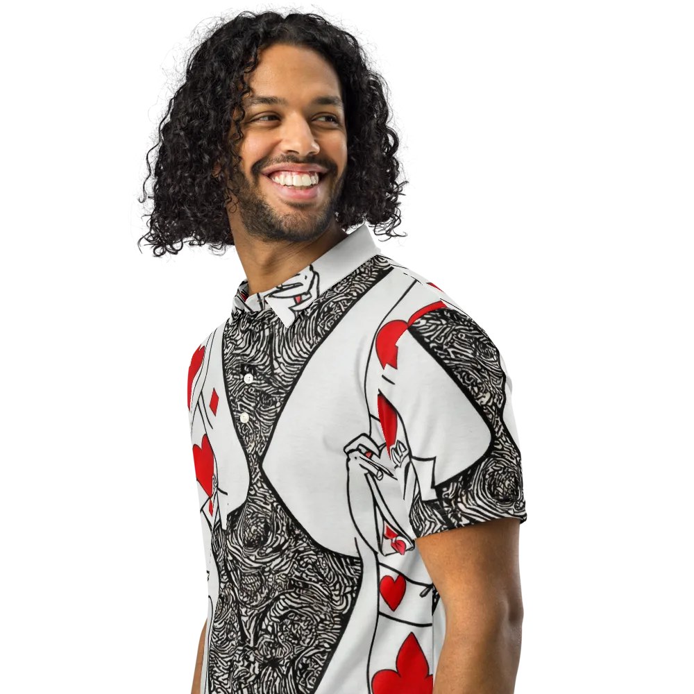 Heartbreak Hourglass on Men's Slim Fit Polo Shirt — Left Front