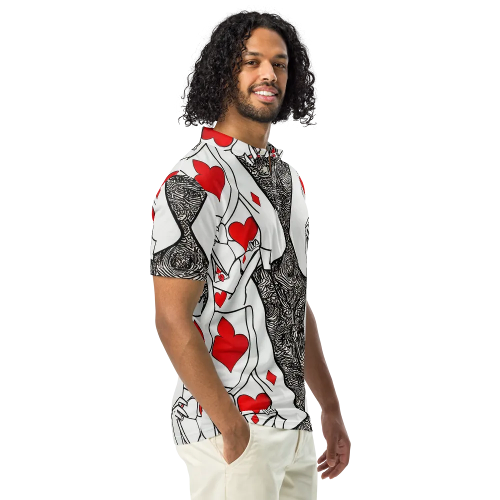 Heartbreak Hourglass on Men's Slim Fit Polo Shirt — Right Front