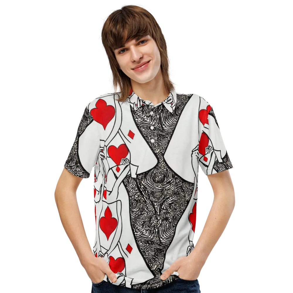 Heartbreak Hourglass on Men's Slim Fit Polo Shirt — Front