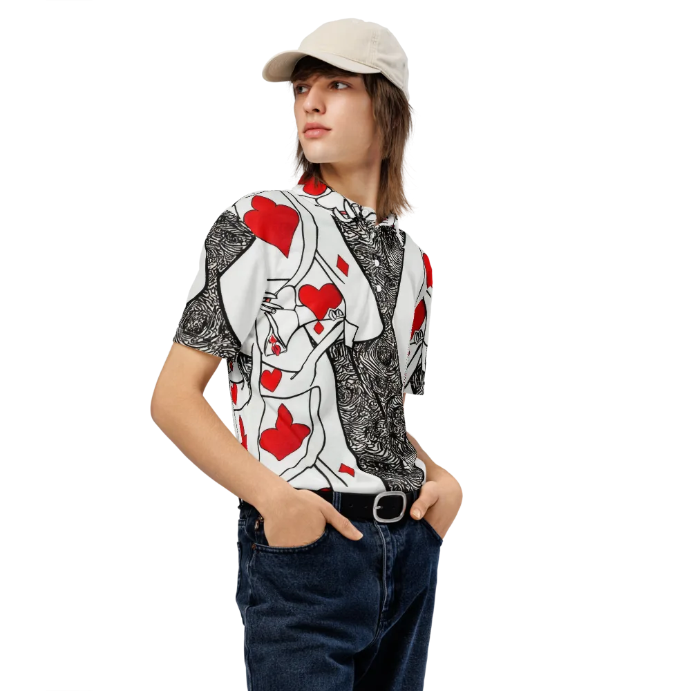 Heartbreak Hourglass on Men's Slim Fit Polo Shirt — Right Front