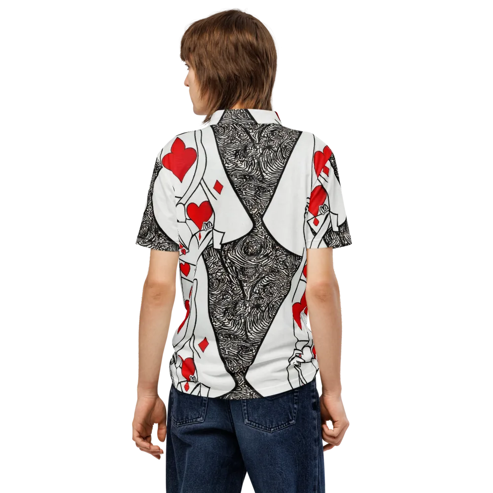 Heartbreak Hourglass on Men's Slim Fit Polo Shirt — Back