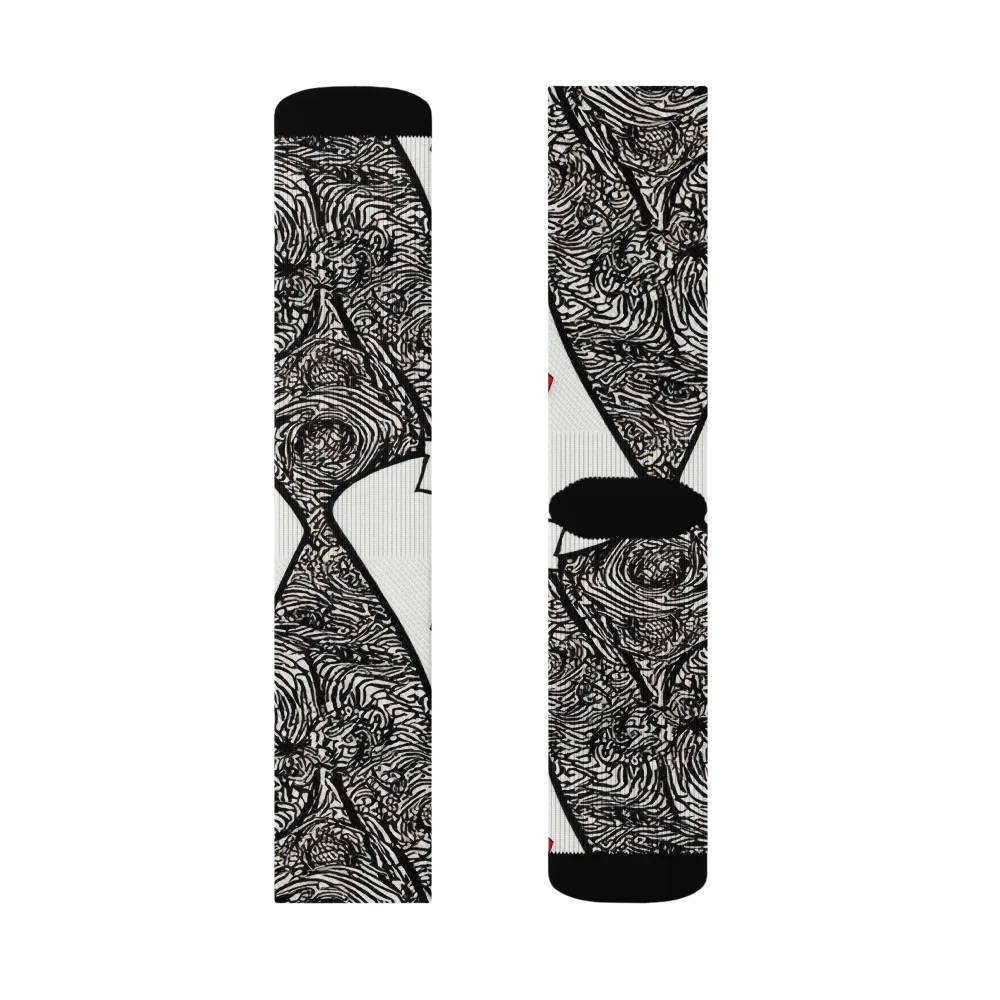 Heartbreak Hourglass on Socks — Right Sock