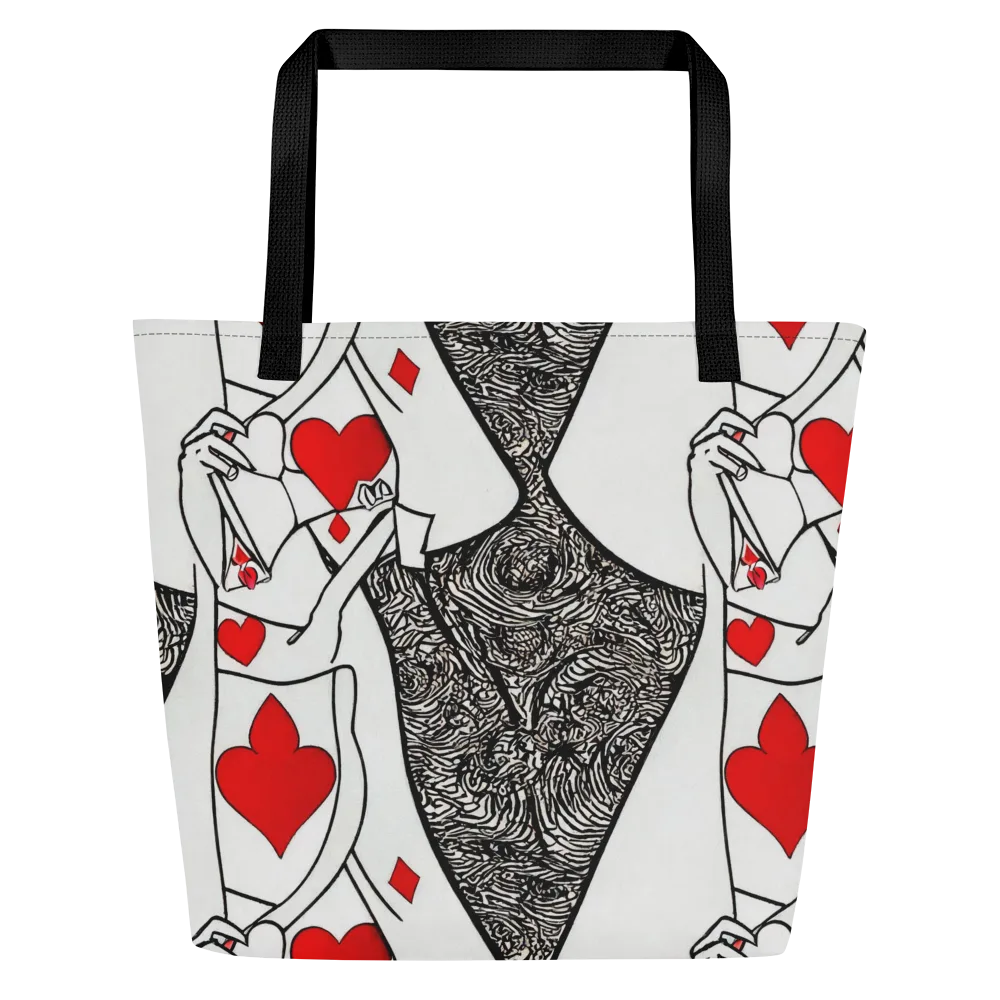 Heartbreak Hourglass on Large Tote Bag W/ Pocket — Front