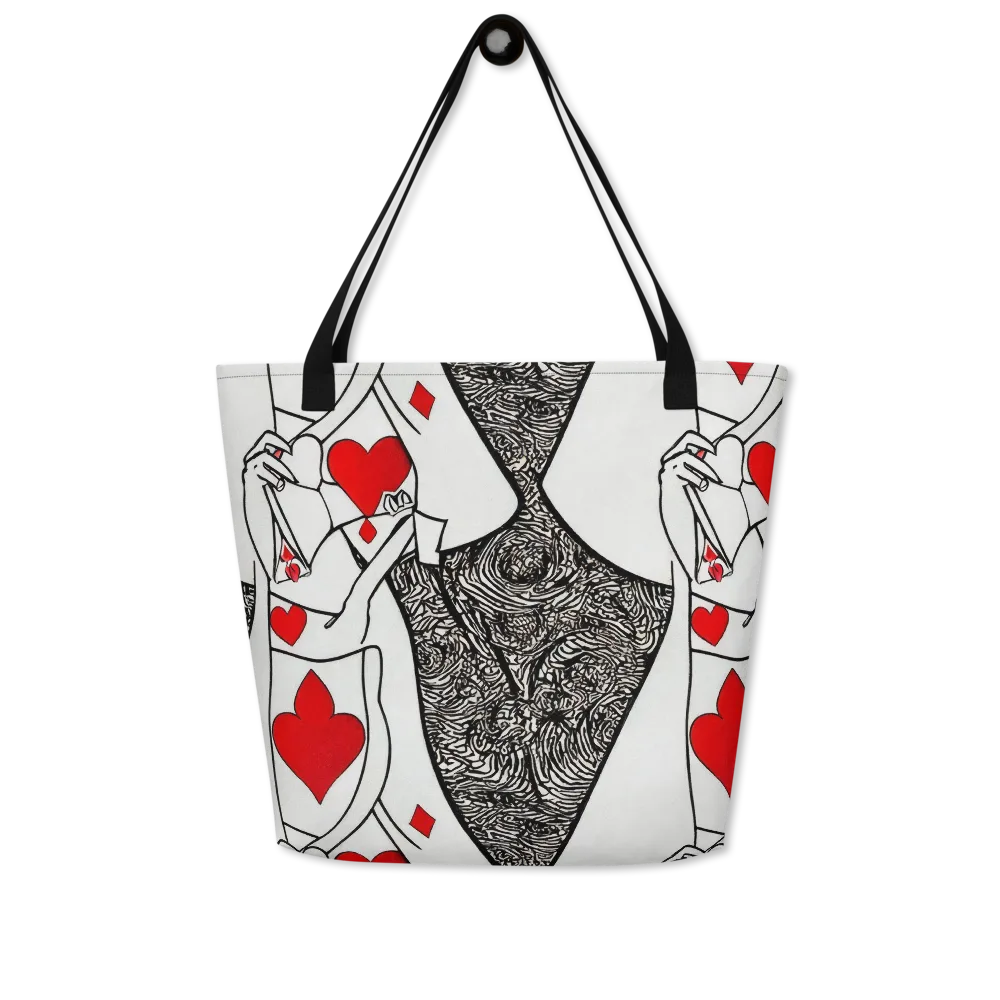 Heartbreak Hourglass on Large Tote Bag W/ Pocket — Front