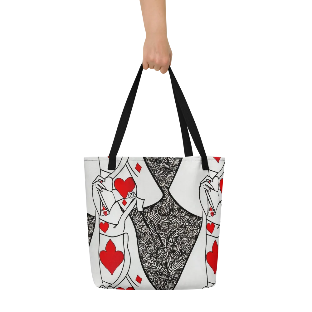 Heartbreak Hourglass on Large Tote Bag W/ Pocket — Front