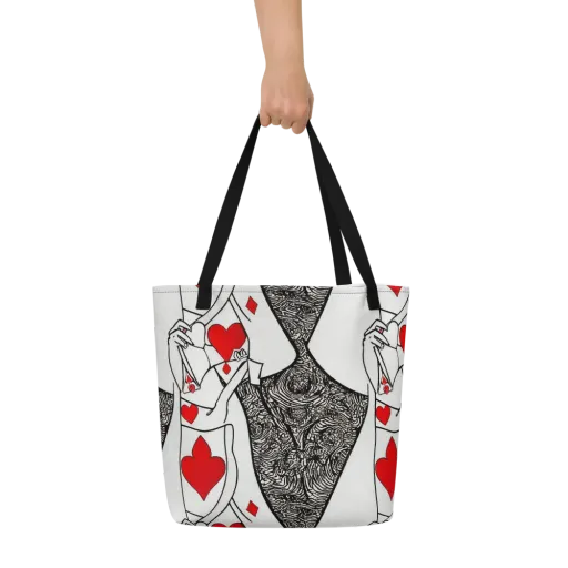 Heartbreak Hourglass on a Large Tote Bag W/ Pocket