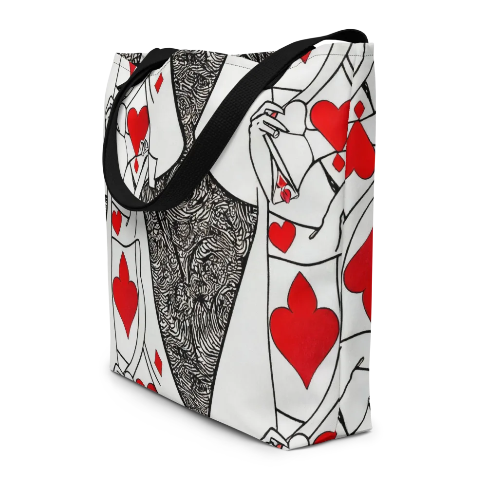 Heartbreak Hourglass on Large Tote Bag W/ Pocket — Front