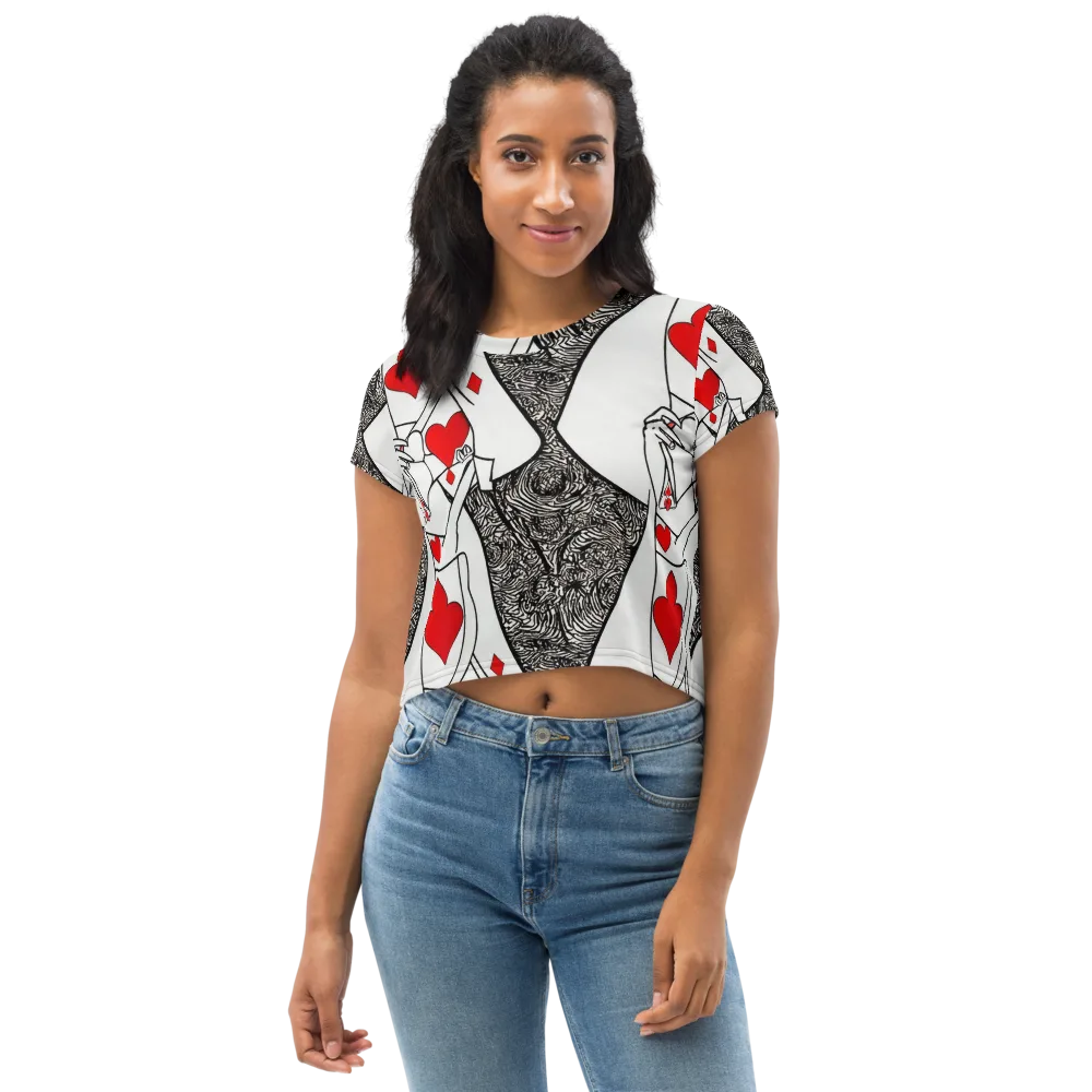 Heartbreak Hourglass on Crop Tee — Front
