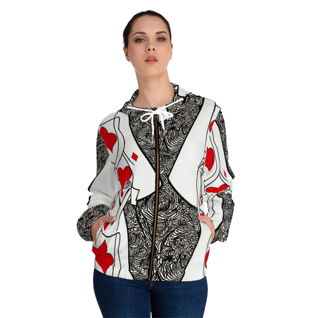 Heartbreak Hourglass on Women's Full-Zip Hoodie — Front On Person