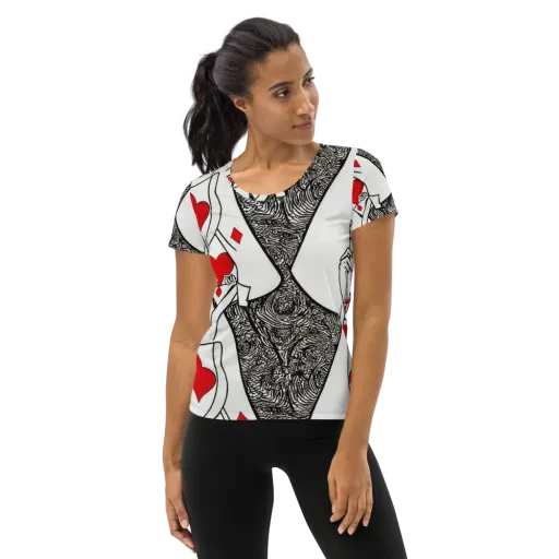 Heartbreak Hourglass on a Women's Athletic T-Shirt