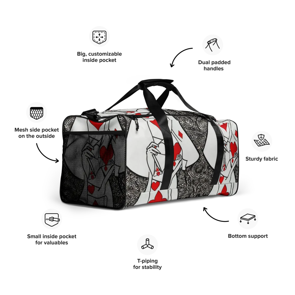 Heartbreak Hourglass on Duffle Bag — Right Front