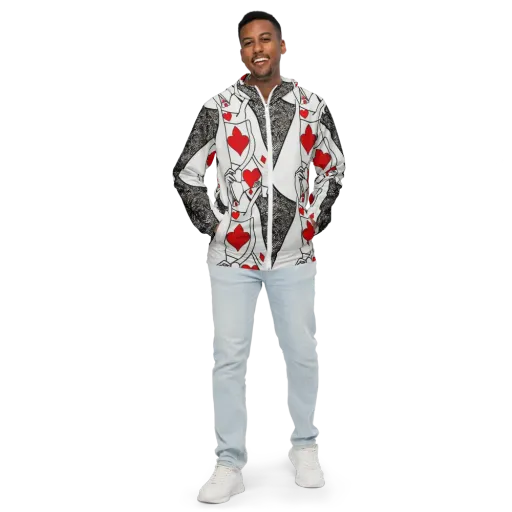 Heartbreak Hourglass on a Men's Windbreaker