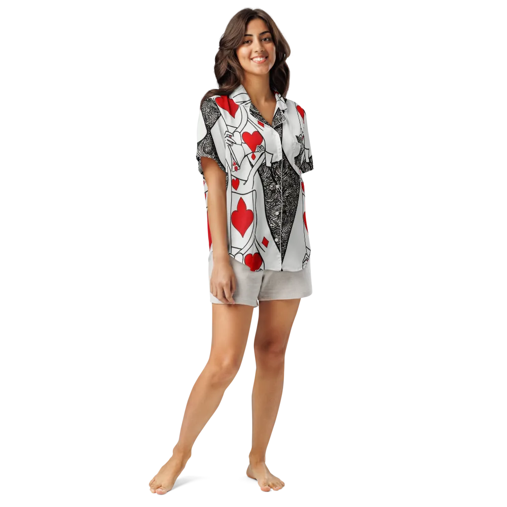 Heartbreak Hourglass on Women's Short Sleeve Pajama Top — Front