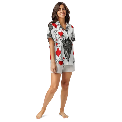 Heartbreak Hourglass on a Women's Short Sleeve Pajama Top