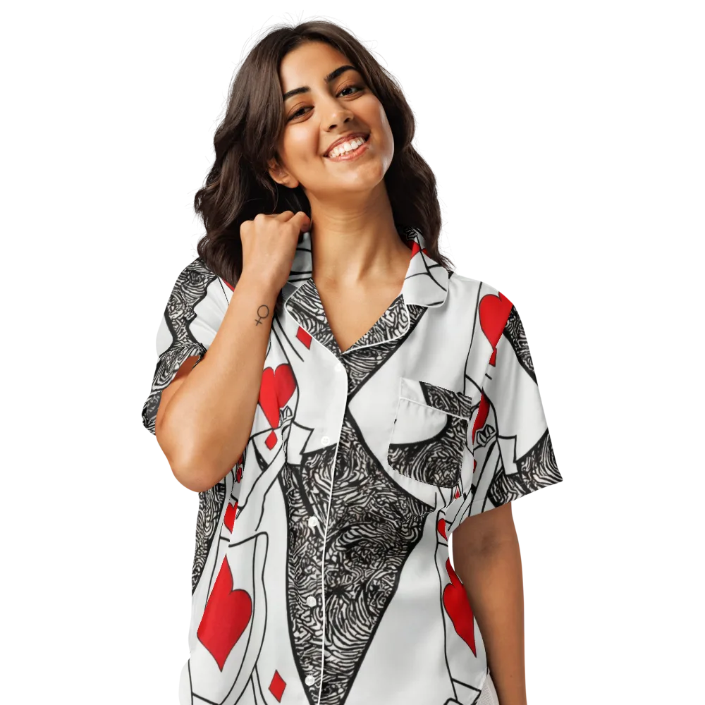Heartbreak Hourglass on Women's Short Sleeve Pajama Top — Front