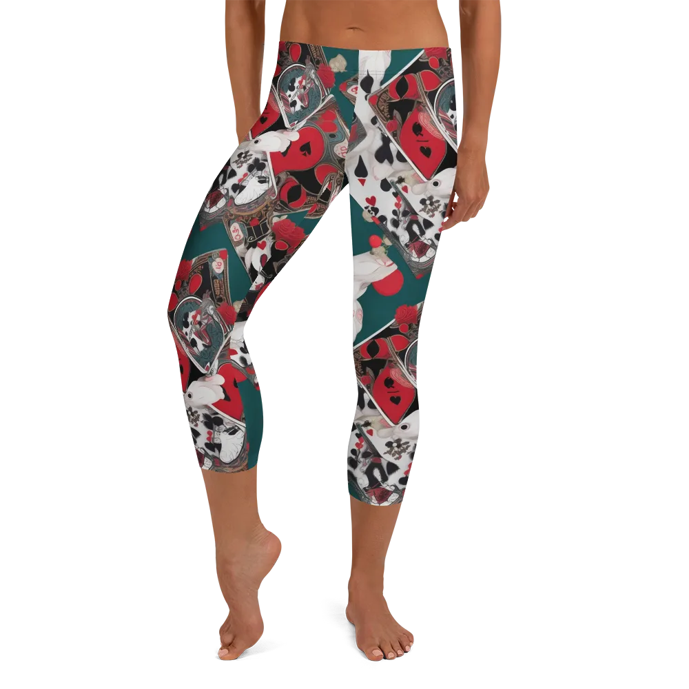 Wonderland Wager on Capri Leggings — Front