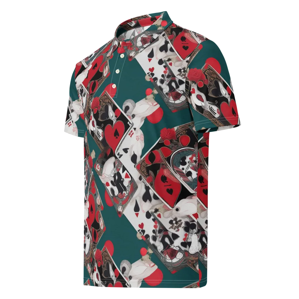 Wonderland Wager on Men's Slim Fit Polo Shirt — Left Front