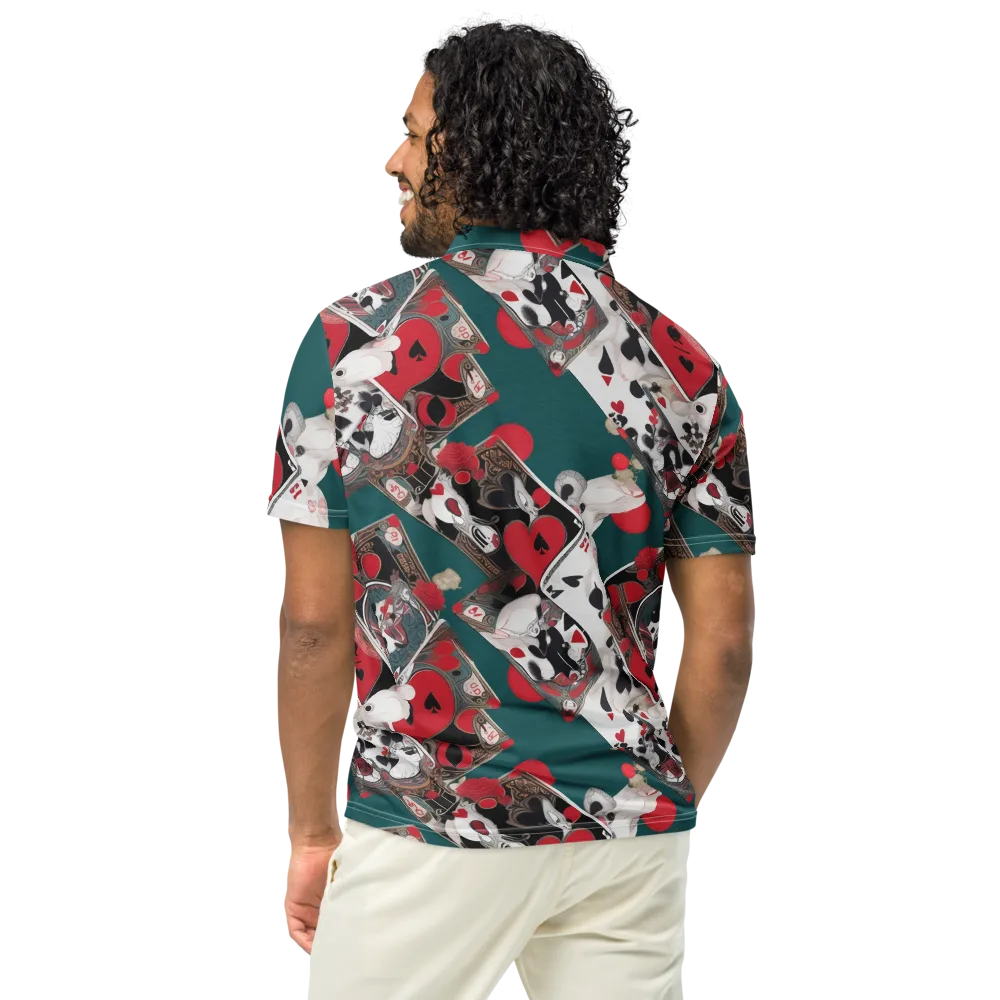Wonderland Wager on Men's Slim Fit Polo Shirt — Back
